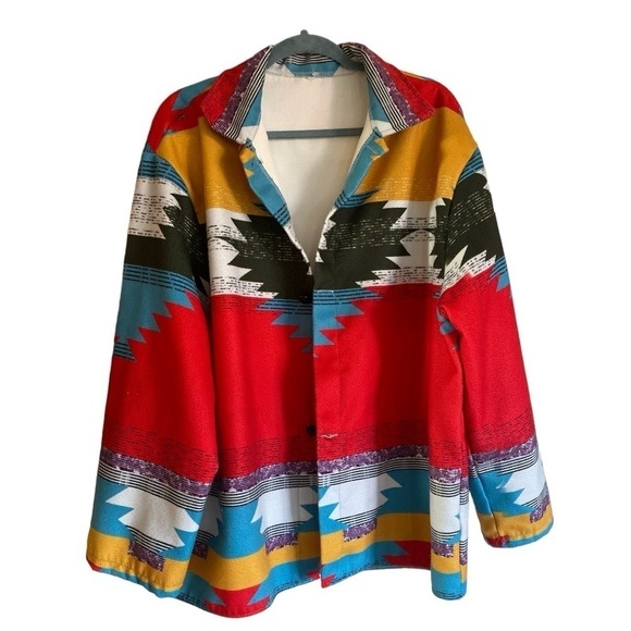 Southwest Aztec Lightweight All Seasons Jacket Southwest Colors Women’s Size 2X - Picture 4 of 13